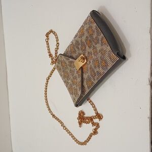 Faux Leopard Rhinestone Crossbody Bag Purse Women's